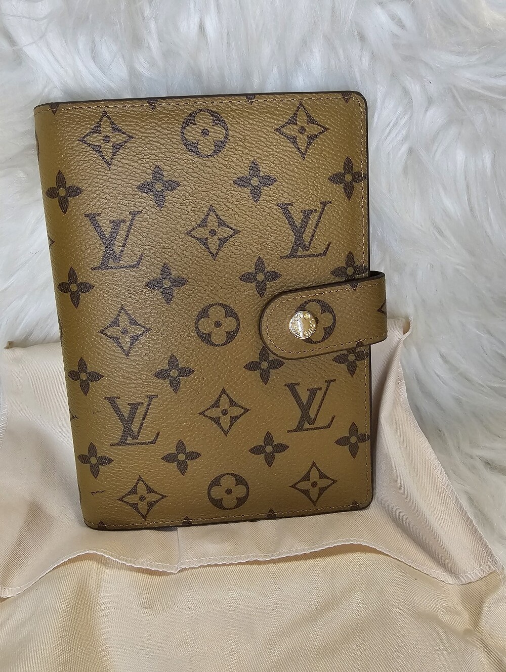 Canvas Notebook Agenda Cover in Tan and Brown